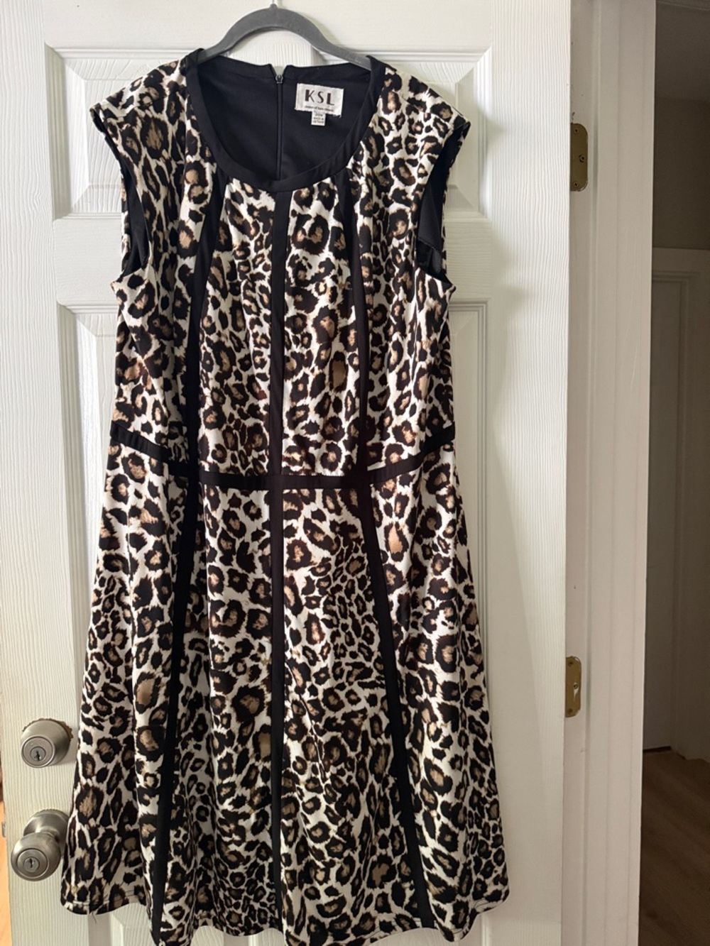 KSL Leopard Print Midi Dress in Brown and Black